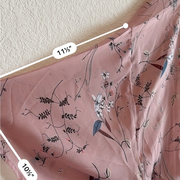 🆕 Blush Pink Floral Kimono Robe – Sheer Lightweight Chiffon Wrap with Belt NWOT - Picture 12 of 16